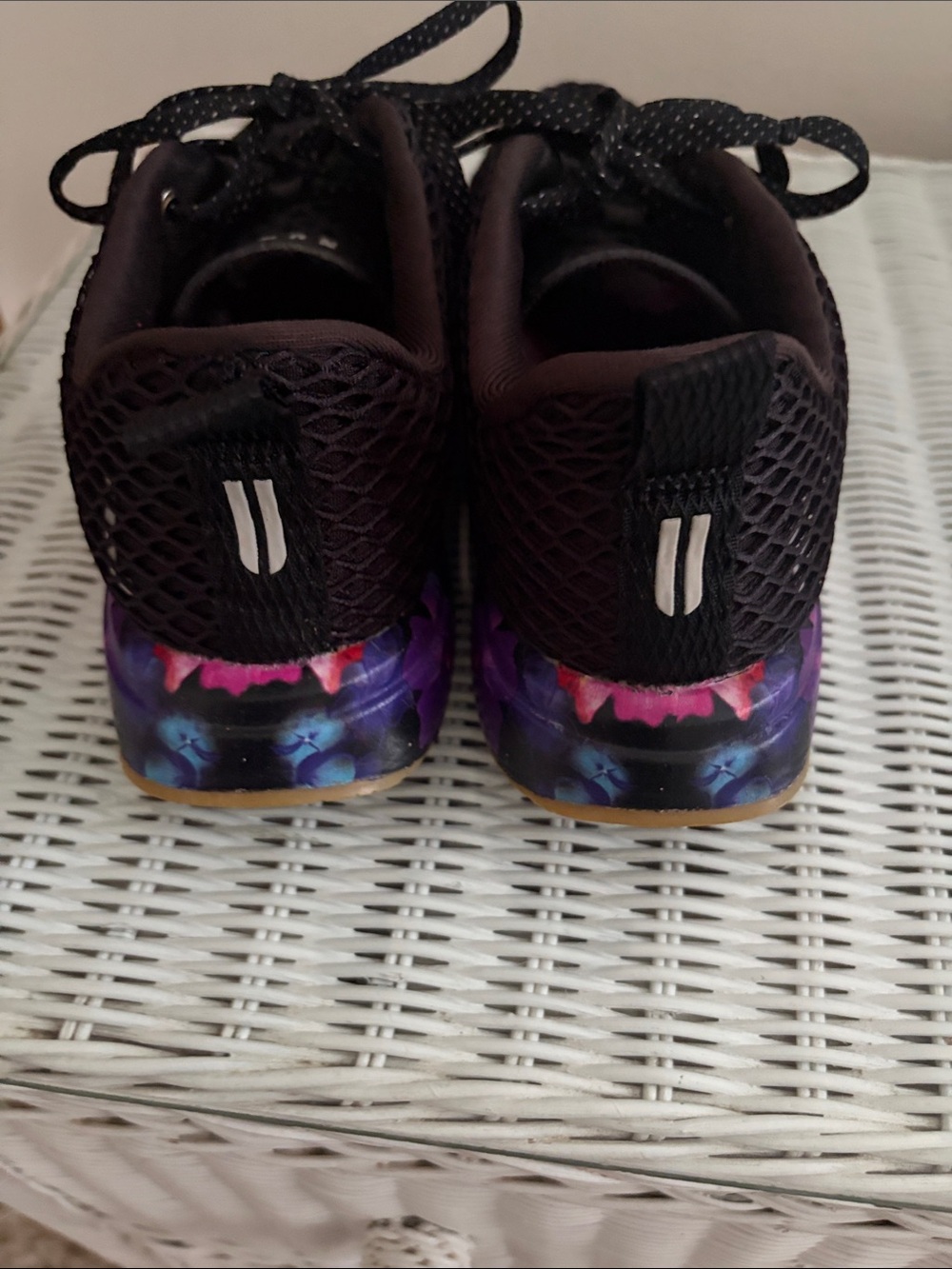 NOBULL Women’s Black Athletic Mesh Trainers with Pink Floral Sole Accent - Picture 3 of 12